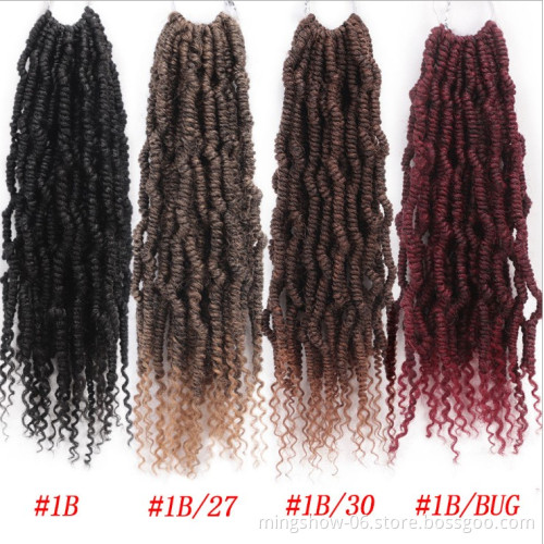 Pre Twisted  Bomb Crochet Hair Synthetic Ombre Crochet Braids Pre looped Fluffy  Braiding Hair Bulk